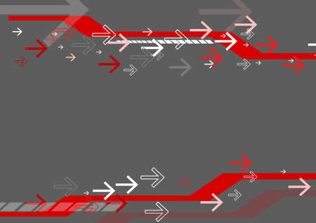 Vector : Red arrow and stripe on gray backgroundのイラスト素材