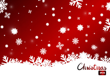 Vector : Abstract ice crystal on red backgroundのイラスト素材