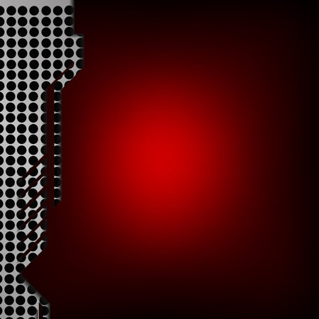 Metal grill in stripe on red surfaceのイラスト素材