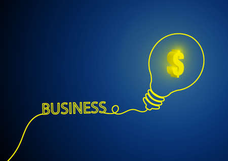 Vector : Lightbulb and dollar symbol with business concept backgroundのイラスト素材