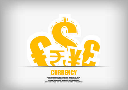 Vector : Currency symbol and space for texのイラスト素材