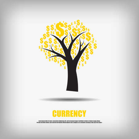 Vector : Dollars currency symbol tree business backgroundのイラスト素材