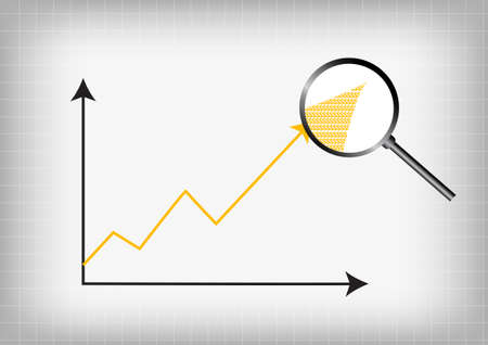 Vector : Line graph chart with dollars symbol in the arrowのイラスト素材