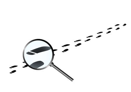 Vector : Shoe paint tracks and magnifying glassのイラスト素材