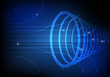 Vector : Abstract circle and curve arrowのイラスト素材