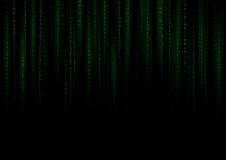 Vector : Green binary number on black background