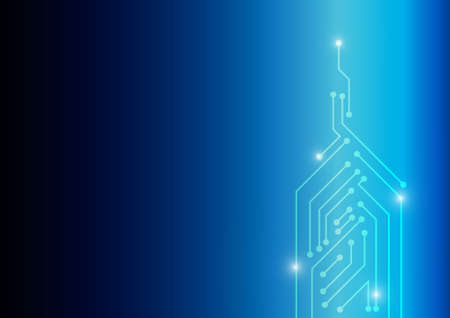 Vector : Electronic circuit on blue backgroundのイラスト素材