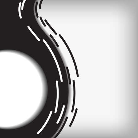 Vector : Abstract circle and curve on gray background with space for textのイラスト素材