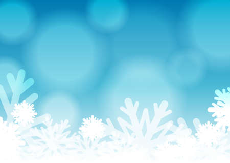 Vector : Ice crystal and bubble on blue winter backgroundのイラスト素材
