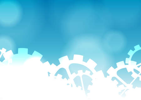 Vector : Abstract gears on blue background winter conceptのイラスト素材