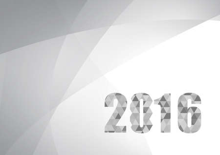 Vector : Abstract gray curve and triangle with 2016 new yearのイラスト素材