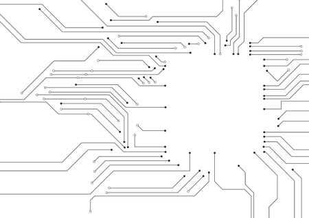 Vector : Electronic circuit with empty space on white backgroundのイラスト素材