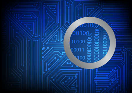 Vector : Binary code in electronic circuit boardのイラスト素材