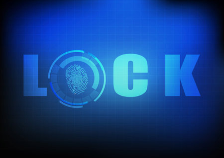 Vector : Finger print with lock concept