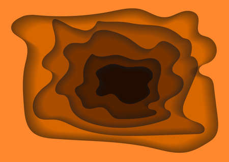 Vector : Abstract orange paper layered origami design backgroundのイラスト素材