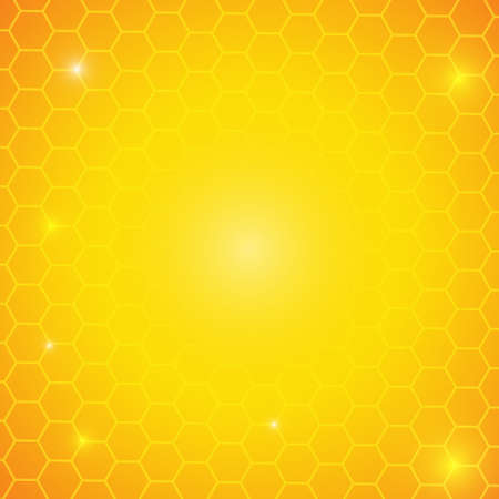 Vector : Honey comb on yellow orange backgroundのイラスト素材