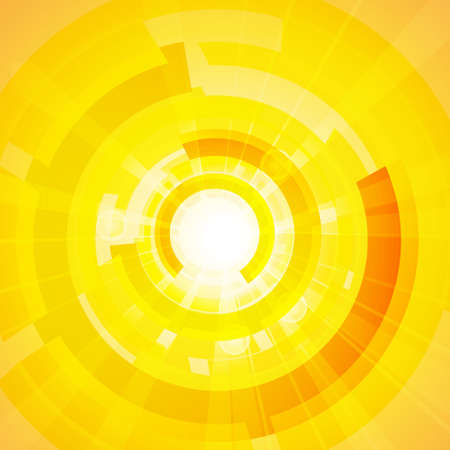 Vector : Abstract yellow circles on yellow orange backgroundのイラスト素材