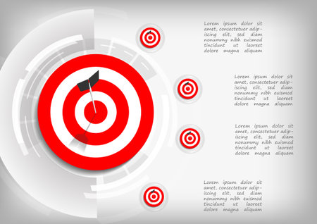 Vector : Arrows and missed archery target on gray backgroundのイラスト素材