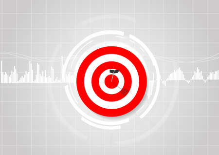 Vector : Archery target and arrows on business backgroundのイラスト素材