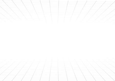 Vector : Gray perspective grid on white backgroundのイラスト素材