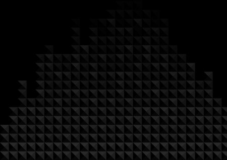 Vector : Abstract black triangles and squares on black background