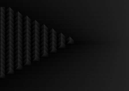 Vector : Abstract black waves surface on black background
