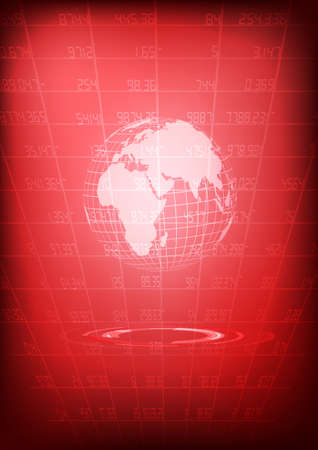 Vector : World with red stockboard on business backgroundのイラスト素材
