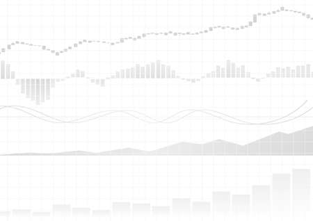 Vector : White business graphs on white backgroundのイラスト素材