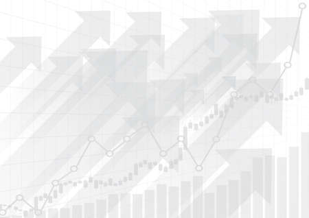 Vector : Increase gray business graphs on white backgroundのイラスト素材