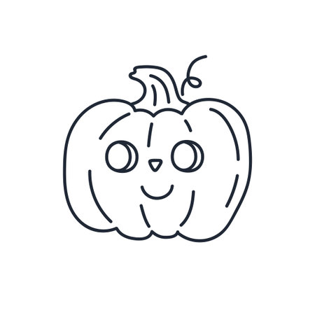 Cute pumpkin doodle. Vector illustration. Happy Halloween.のイラスト素材