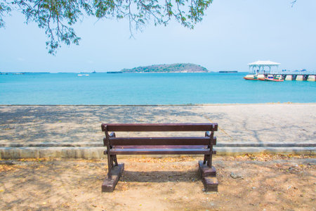 seaside bench  for relaxing at Lan island,This island has many benches at seaside and...