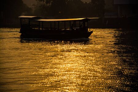 Passenger boats to transport  people along the Chao Phraya  river  ,Bangkok  Thailand.の写真素材