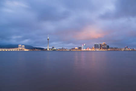 Macau city This photo was shot in the evening. The city of casino.の写真素材