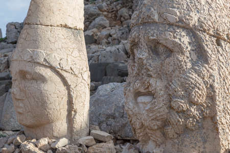 Nemrut is the high mountain in southeastern Turkey. There are a large statues on the top of the mountain.のeditorial素材