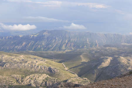 Nemrut is the high mountain in southeastern Turkey. There are a large statues on the top of the mountain.の写真素材