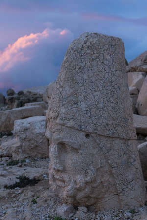 Nemrut is the high mountain in southeastern Turkey. There are a large statues on the top of the mountain.のeditorial素材