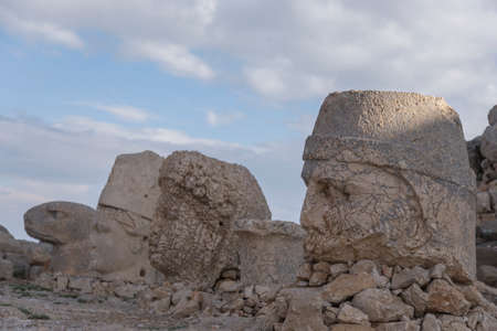 Nemrut is the high mountain in southeastern Turkey. There are a large statues on the top of the mountain.の写真素材