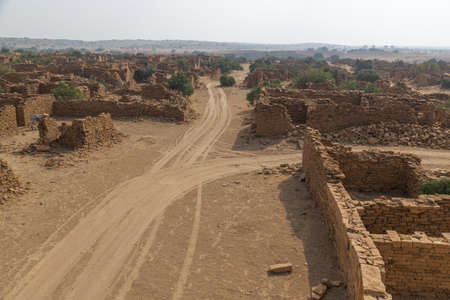 Kuldhara is an extremely intriguing village which has been abandoned since early 1800s and is believed to carry a curse of the residents who migrated elsewhere.の写真素材