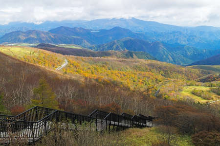 Kirifuri highland is the area on the southeastern side of Mount Akanagi. It is located to the north within a range of 3 to 8 km from central Nikko city. Most of area is located at the level of over 1,000 meters, and grassland and forests spread.の写真素材