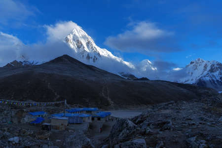 Everest Base Camp or EBC is one of the most popular trekking route in Nepal and the world. The 360 degree stunning view along the route.の写真素材