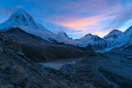 Everest Base Camp or EBC is one of the most popular trekking route in Nepal and the world. The 360 degree stunning view along the route.の写真素材