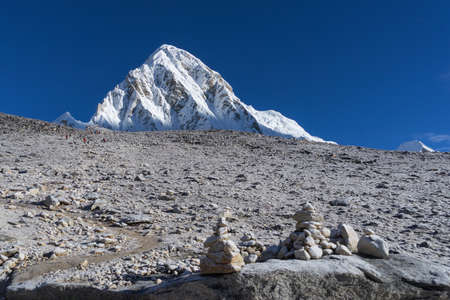 Everest Base Camp or EBC is one of the most popular trekking route in Nepal and the world. The 360 degree stunning view along the route.の写真素材