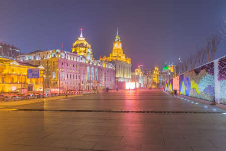 The Bund or Waitan is a waterfront area in central Shanghai.The Bund usually refers to the buildings and wharves on the section of the road, as well as some adjacent areas. It is one of the most famous tourist destinations in Shanghai.の写真素材