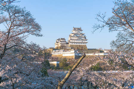 Himeji Castle known as White Heron Castle due to its elegant, white appearance. The castle is both a national treasure and a world heritage site. Unlike many other Japanese castles, it was never destroyed by war, earthquake or fire and survives to this daのeditorial素材