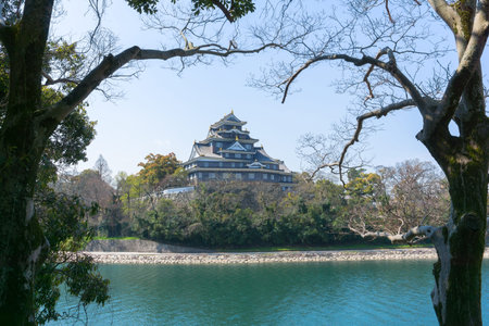 Okayama Castle also known as crow castle due to its black exterior, was built in 1597 in the style...
