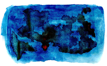 Abstract watercolor hand painted background. Texture paper. Blue color.の写真素材