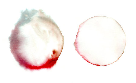 Abstract red and blue watercolor on paper texture can use as background.の写真素材