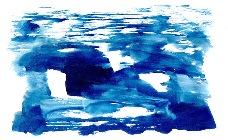 blue watercolor background texture with some spots on it and stains on itの写真素材