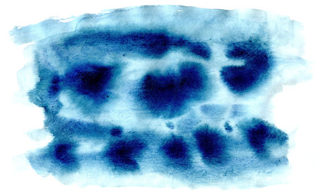 Abstract blue watercolor on paper texture can use as background. Hand drawn background.の写真素材