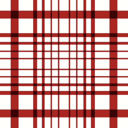 Seamless tartan pattern in red and white colors. Vector illustration.の写真素材